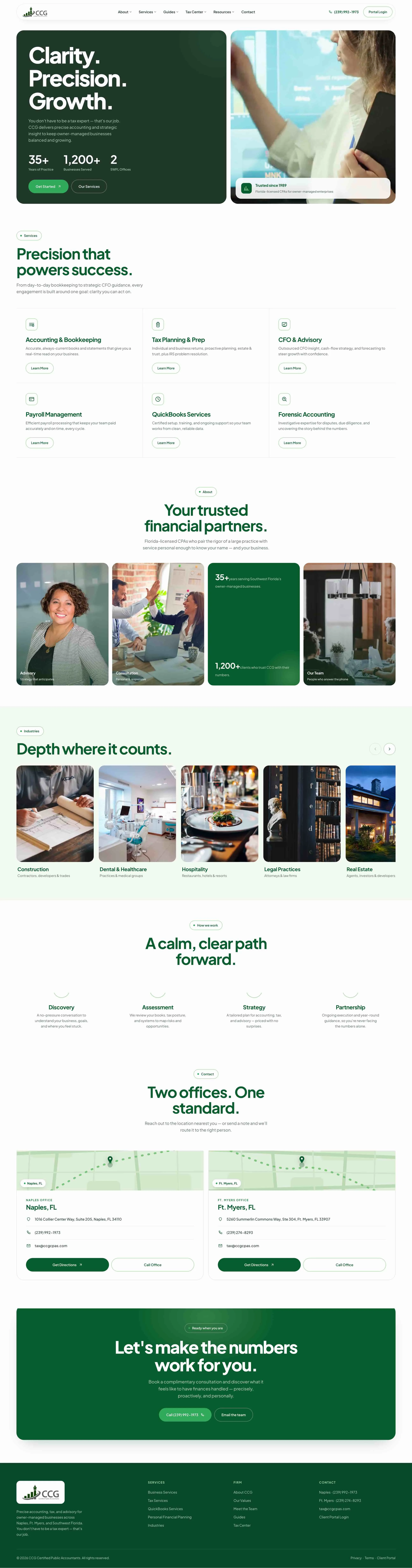 CCG CPAs website after the rebuild
