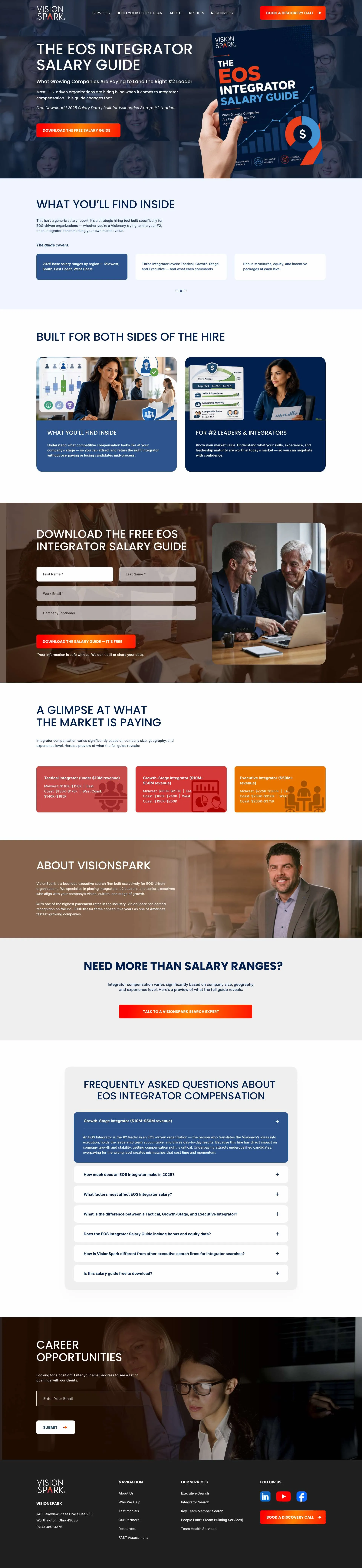 Vision Spark website after the rebuild