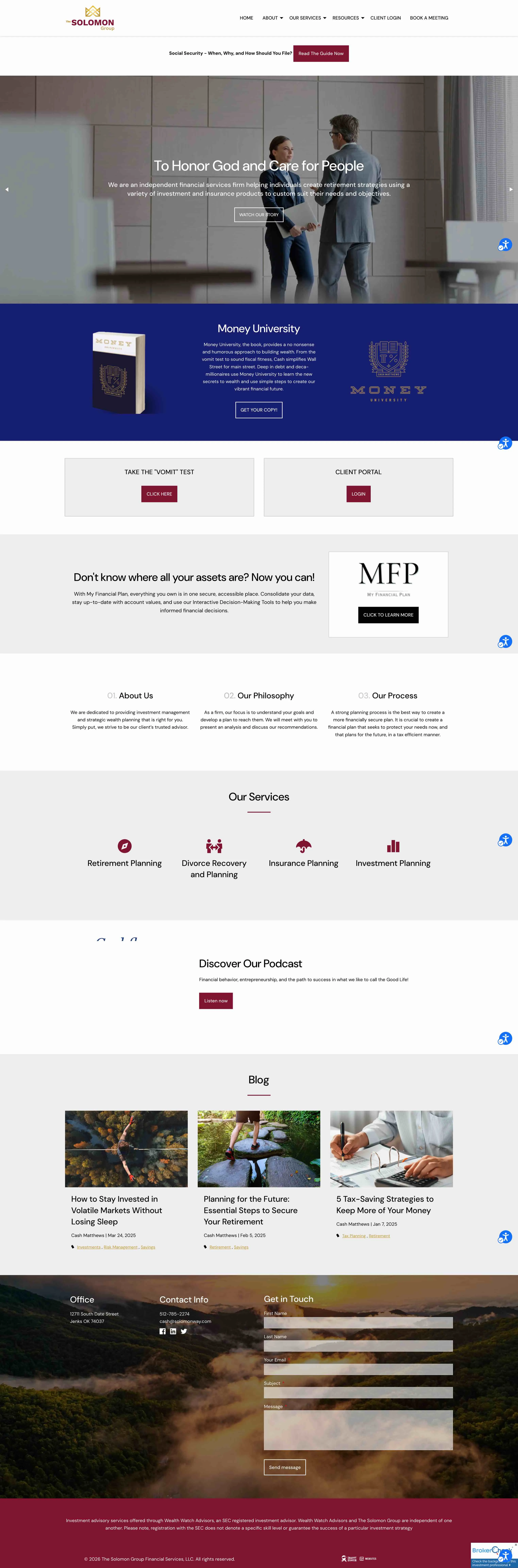 The Solomon Group website before the rebuild